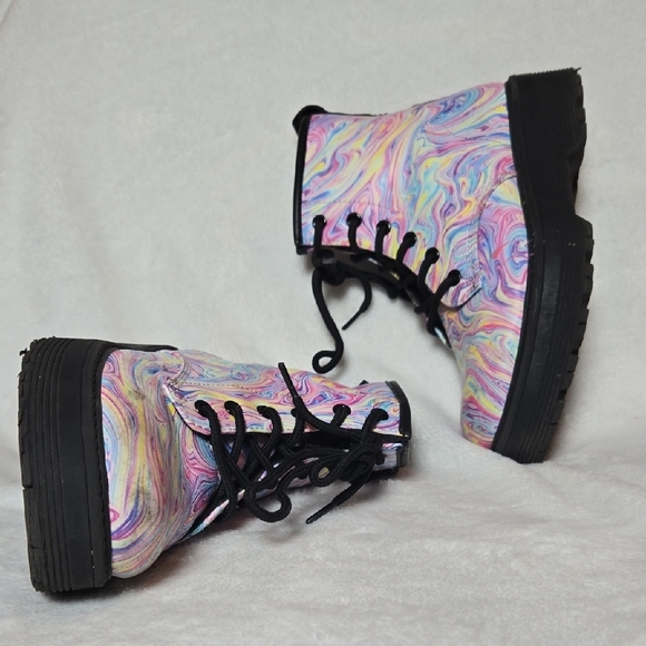 Skechers Gravlen Swirlicious LiL Girl's Boots Hi-Top Zip BOOT KAWAII ARTSY  SZ1 - Picture 10 of 14